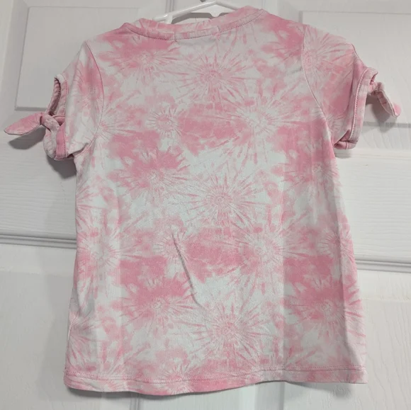 Pink and Purple Tie-Dye Short Sleeve Tee with Sequin Heart - Picture 2 of 6